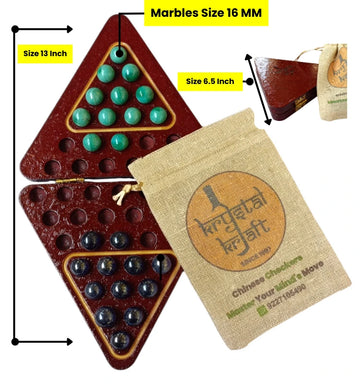 Krystal Kraft HalmaMove – Premium Wooden Board Game for 2 Players