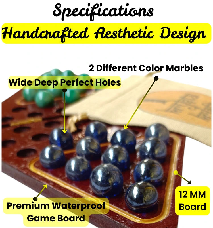 Krystal Kraft HalmaMove – Premium Wooden Board Game for 2 Players