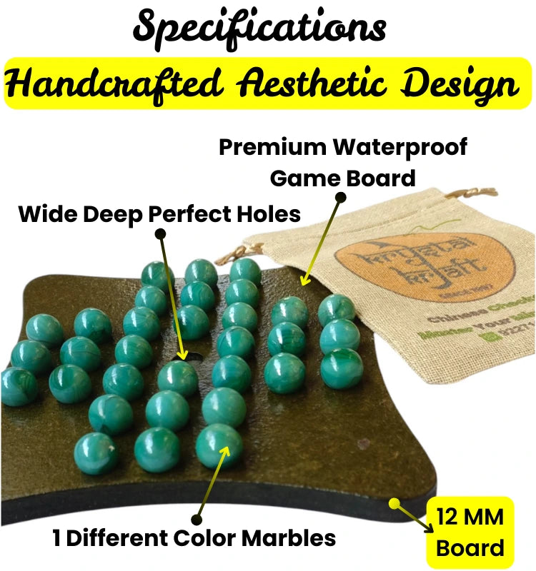 Brainvita Pro Marble Mastery - 7.5″ Wooden Game Board