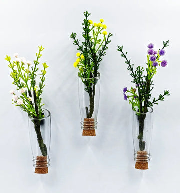 krystal kraft Eco-Chic Mini Glass Planter Fridge Magnets – Nature-Inspired Kitchen Décor