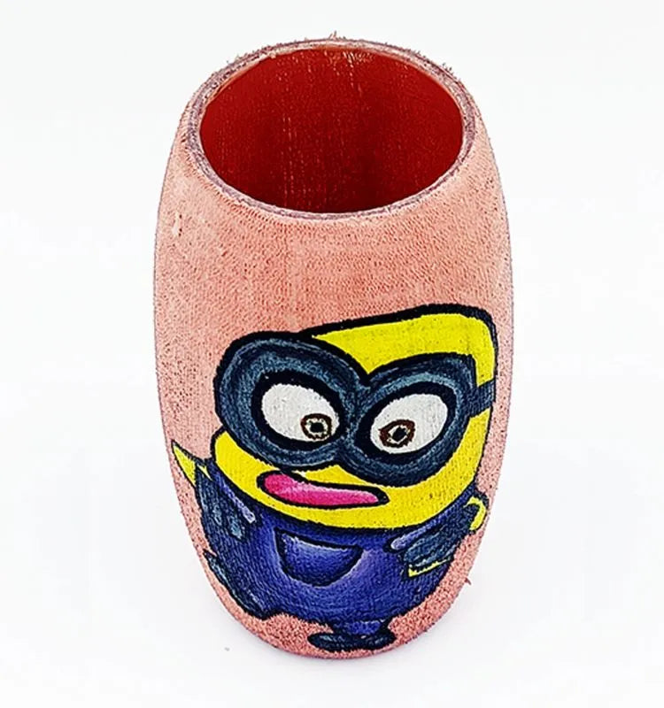 Minion Painting on Pink Bottle