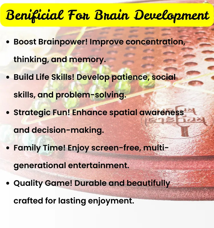 Artisan crafted eco-friendly wooden Chinese Checkers board game 23 inch with classic marble set