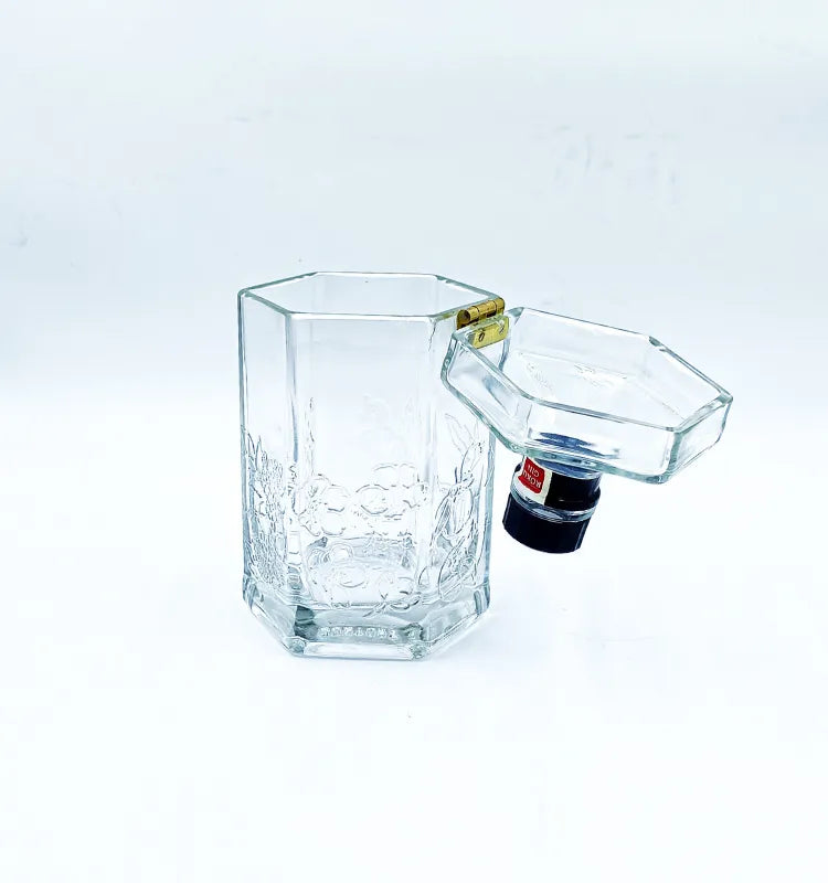 Close-up of the textured, upcycled glass surface of the canister, highlighting the handmade craftsmanship and eco-friendly design.