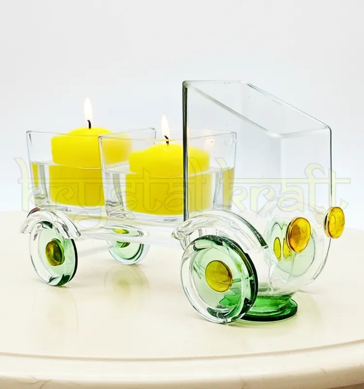 Elegant handcrafted glass Tempo dry fruit serving bowl with dual compartments, perfect for serving nuts and snacks in style at home gatherings or festive occasions.