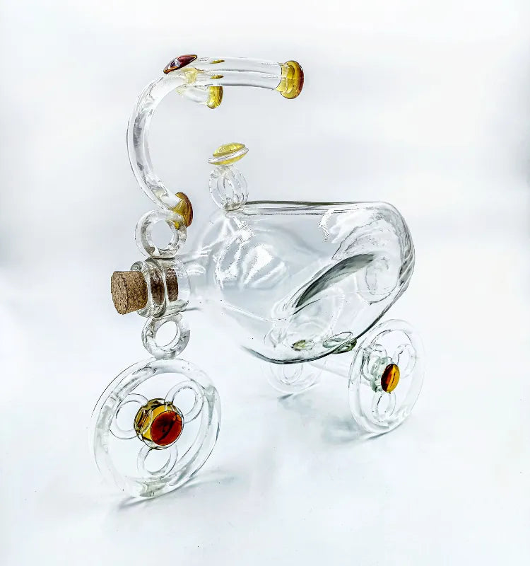 Decorative glass planter made from recycled glass bottles