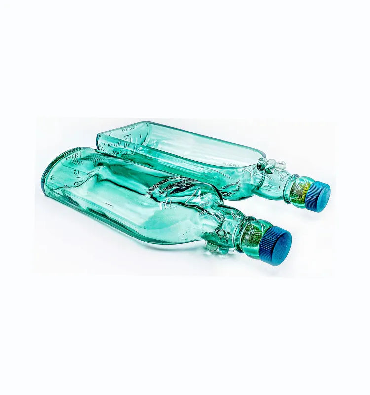 Handmade Singleton Bottle Platter set of two crafted from upcycled glass bottles