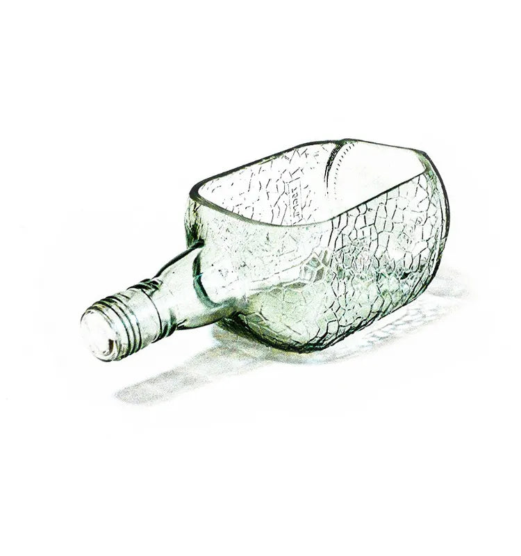 Handcrafted upcycled glass bottle planter by Krystal Kraft for modern interiors