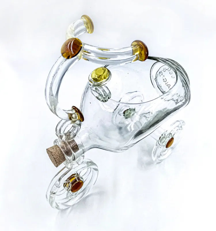 Krystal Kraft handmade glass tricycle planter for eco décor