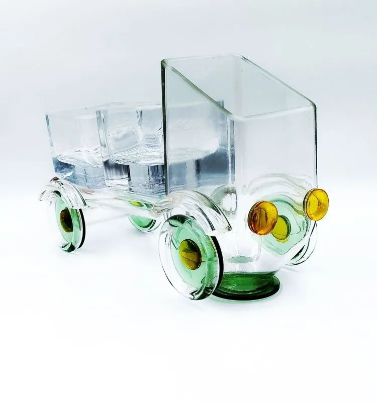 Luxurious designer glass Tempo serving bowl with double compartments for dry fruits and nuts, adding sophistication and charm to dining and living spaces.