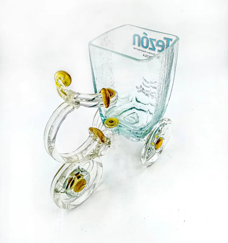 One-of-a-kind handmade Tezon Tricycle Planter – recycled glass home décor centerpiece