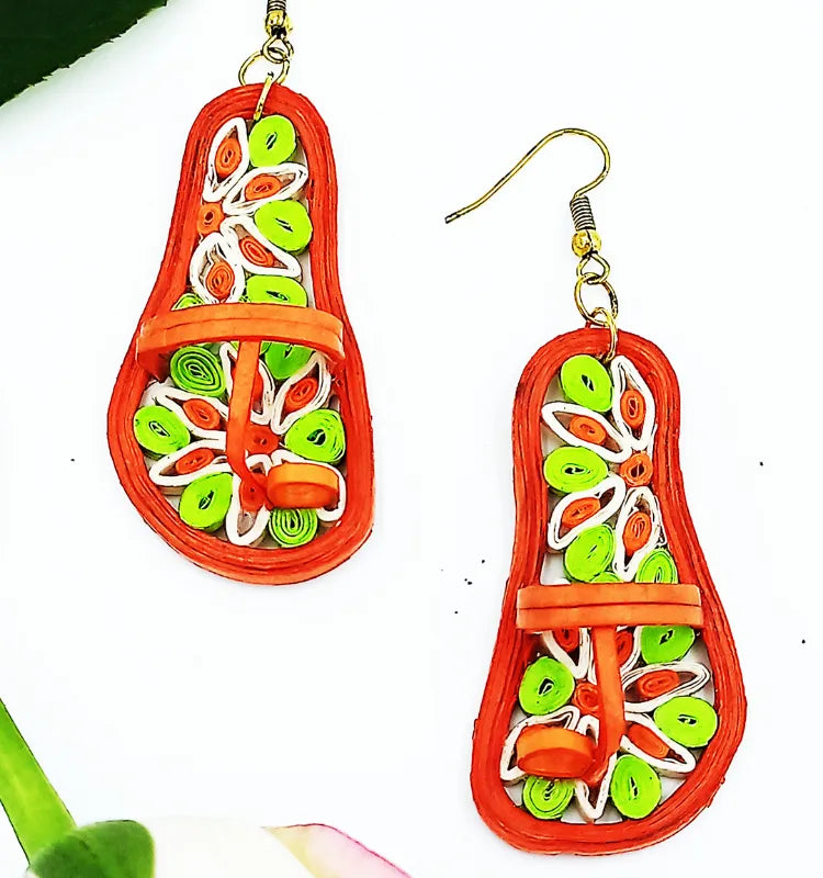 Vibrant Kolhapuri Paper Quilling Earrings