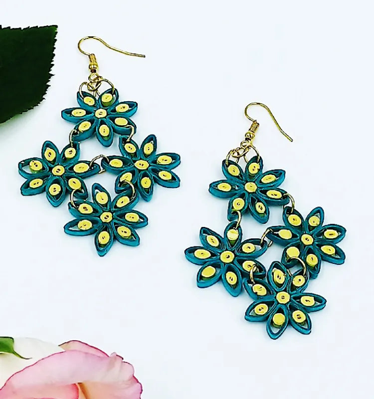 Floral Paper Quilling Earrings