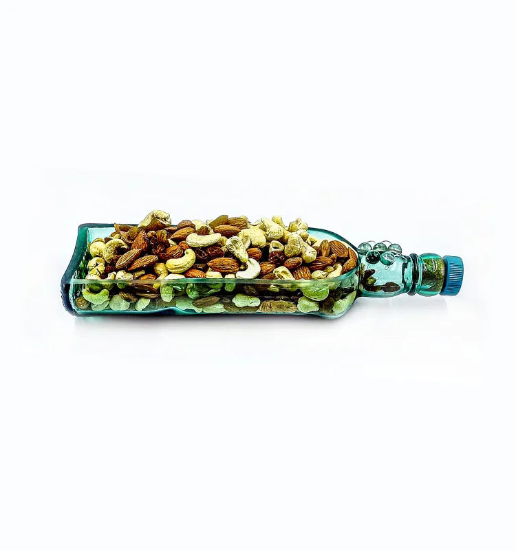 Unique festive serving platter from recycled glass bottles for parties