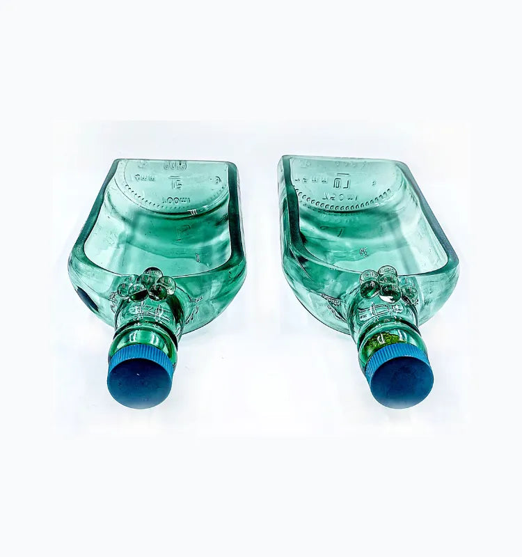 Hand-cut Singleton Bottle Platter set in up-cycled glass serving tray