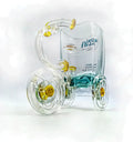 Sustainable Tezon Tricycle Planter with transparent glass body and golden detailing for indoor décor