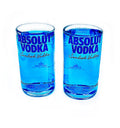 Stylish eco-friendly upcycled Absolut glasses handcrafted from recycled bottles for sustainable home bar accessories