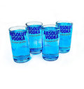 Upcycled Absolut vodka glasses set of four, eco-friendly recycled bottle art drinkware