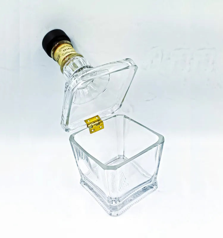 Upcycled Jack Daniel's Glass Bottle Canister - Dry Fruit Jar, Quirky Gift, Aesthetic Serving Decoration. Eco-friendly home decor."