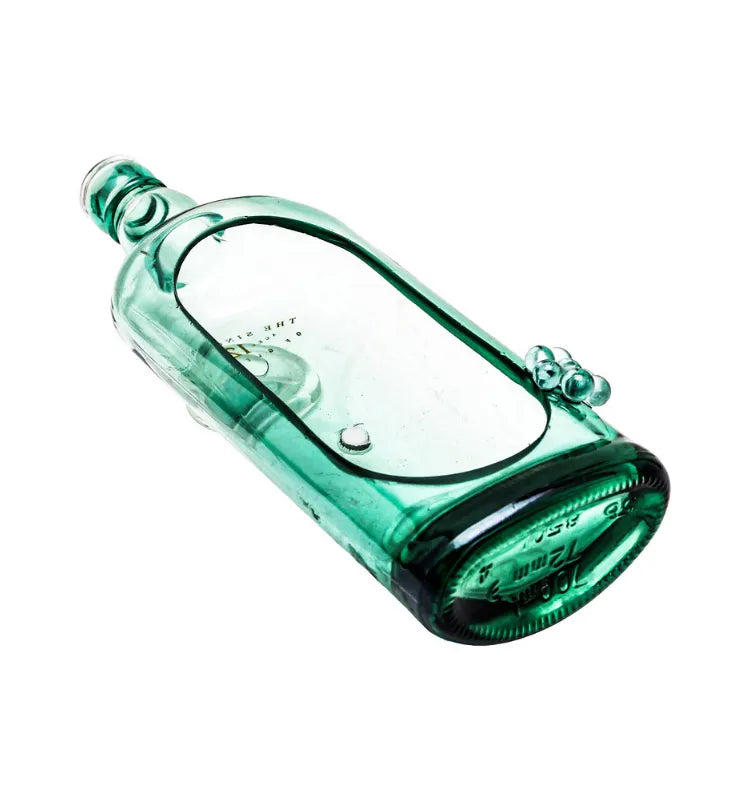 Eco-friendly bottle planter with smoothened edges for safety
 upcycled-liquor-bottle-indoor-planter