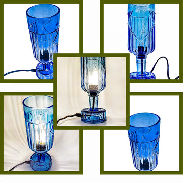Krystal Kraft handcrafted eco-friendly bottle table lamp with upcycled glass design, perfect for sustainable home décor, mood lighting, and unique gifting made in India.