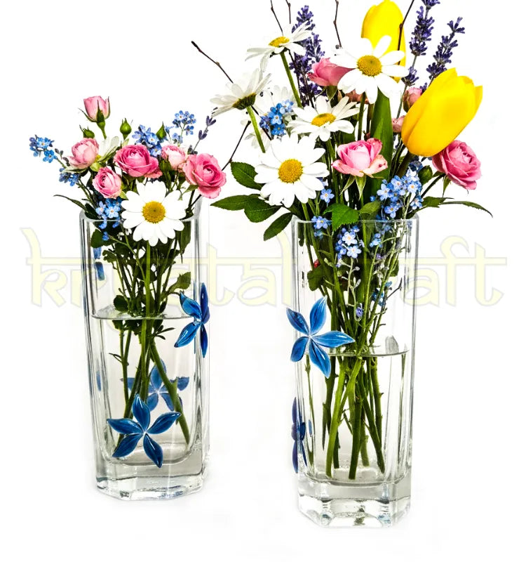 "Eco-Friendly Gold Label Bottle Flower Vase for Home Décor – Set of 2"