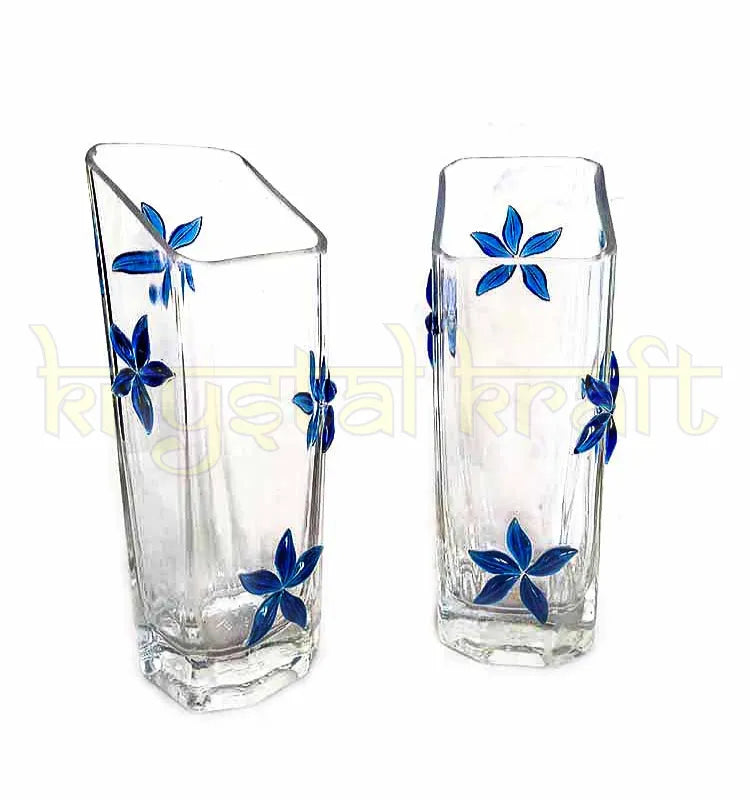 "Luxury Upcycled Glass Bottle Vase Pair for Living Room Styling"
