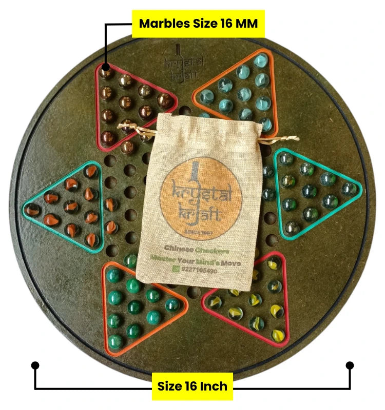 “2 to 6 Player Chinese Checkers Game Set with Colorful Marbles”