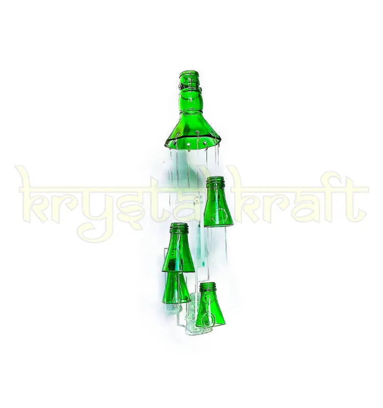 Unique handmade gift — upcycled glass bottle wind chime by Krystal Kraft, beautifully packaged