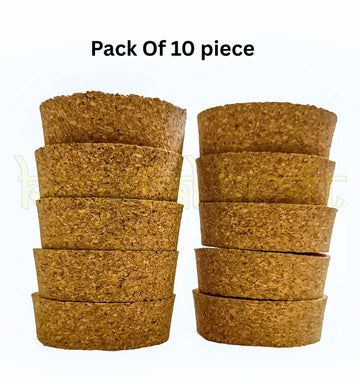 Natural cork stoppers set of 10, 70mm top diameter, for jars and bottles - Krystal Kraft