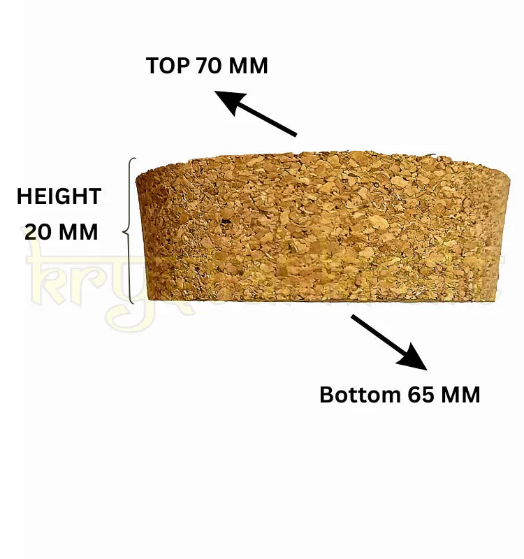 Natural cork stoppers set of 10, 70mm top diameter, for jars and bottles - Krystal Kraft