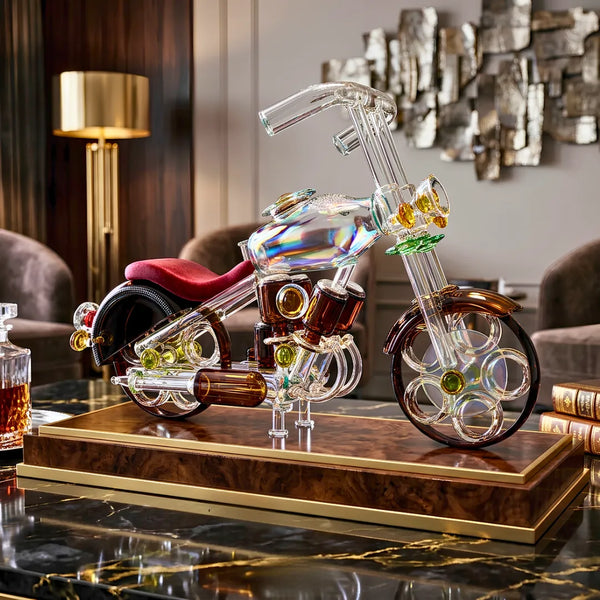 Luxury handcrafted glass art masterpiece made from upcycled bottles for premium interior décor