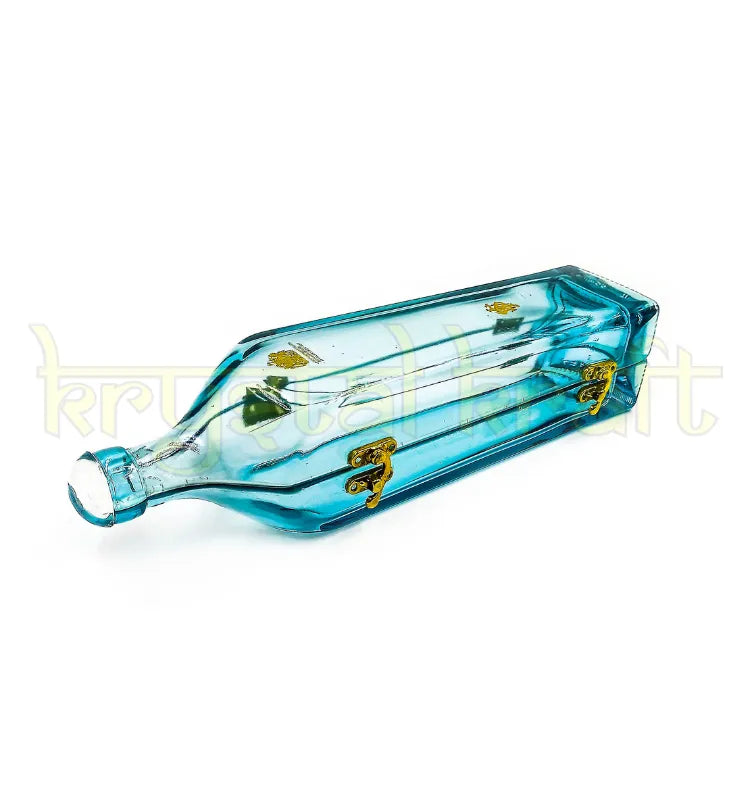 Creative upcycled Blue Label bottle storage jar for coins and wrapped candies in elegant home interior