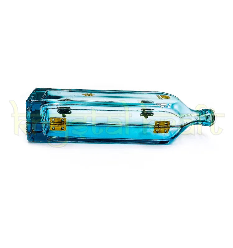 Sustainable handmade home decor piece created from Johnnie Walker Blue Label bottle by Krystal Kraft artist studio