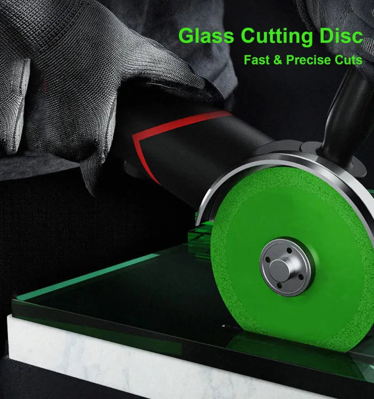 	5-pack glass ceramic cutting discs in green and blue color variants