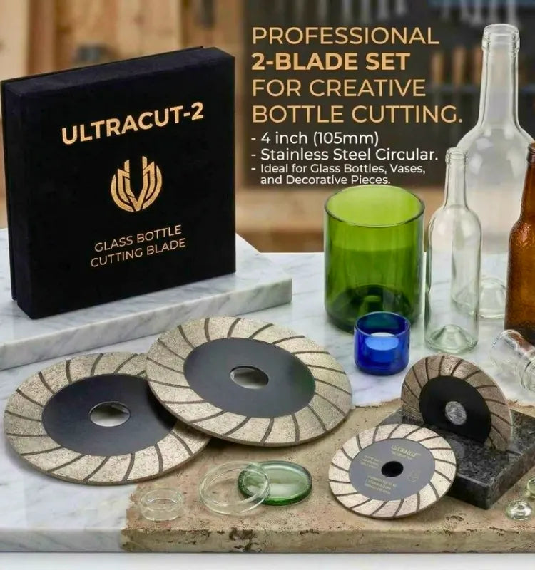 Professional glass bottle cutting diamond blade set of 2, 4 inch 105mm segmented