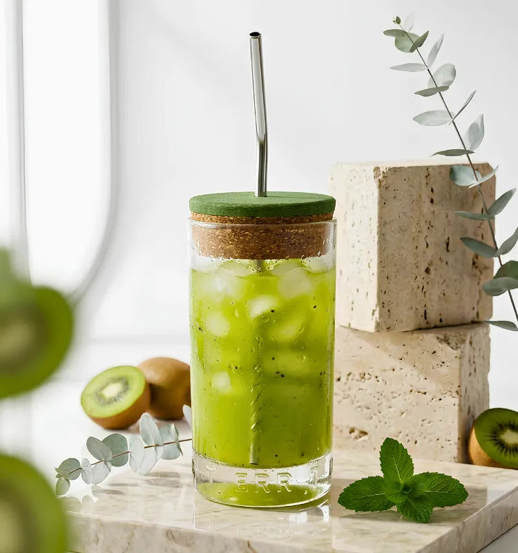 Eco-friendly sipper handcrafted from an upcycled Greater Than gin bottle