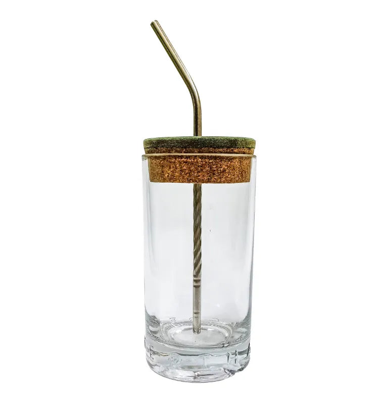 Upcycled Greater Than bottle sipper styled with plants as sustainable drinkware