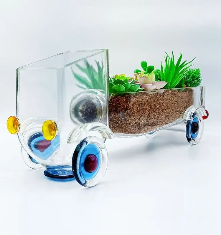 The "Speed Green" Planter – Unique Recycled Glass Truck Planter