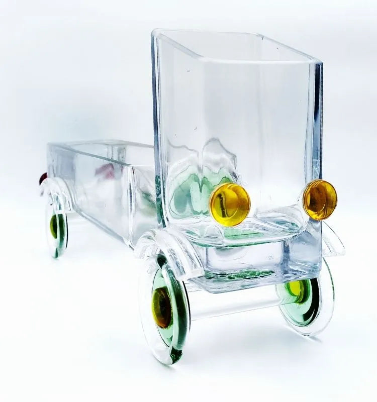 Upcycled Glass Bottle Truck – Eco-Friendly Snack Server & Décor