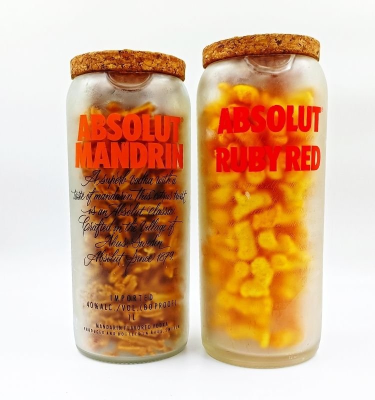 Absolut Mandrin & Ruby Red Glass Jars (Set of 2)