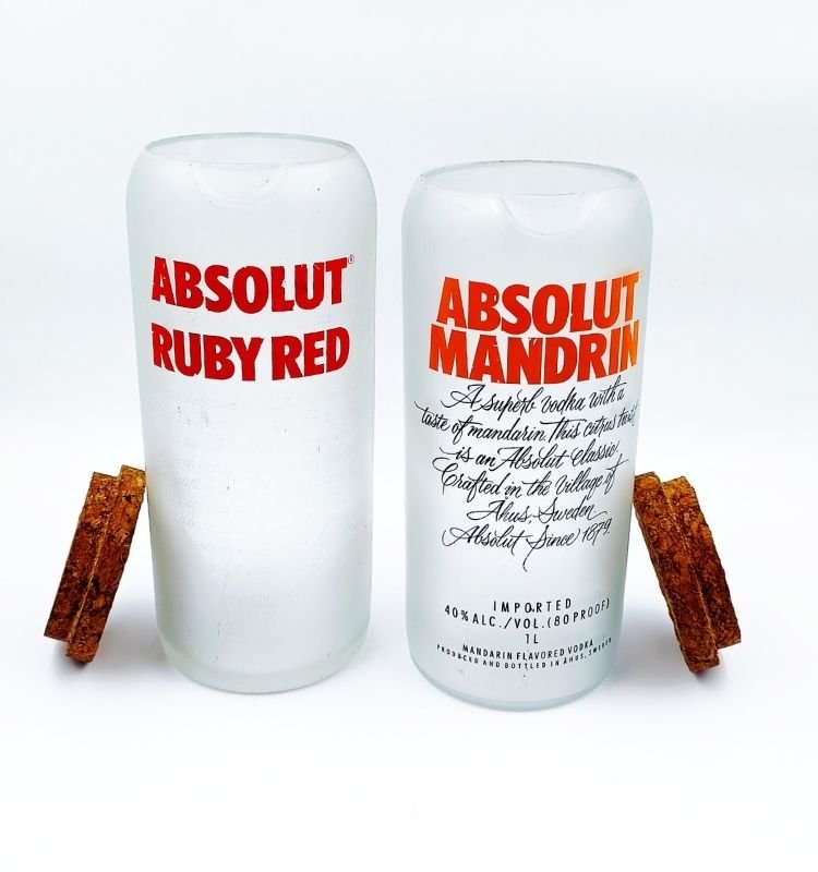 Absolut Mandrin & Ruby Red Glass Jars (Set of 2)