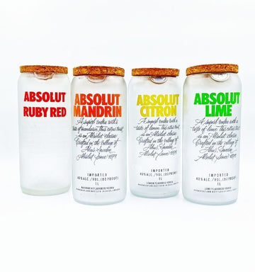 Upcycled Absolut Vodka Jars - 4 Pack by Krystal Kraft