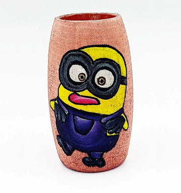 Minion Painting on Pink Bottle