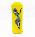 Elegant African Lady Vase hand-painted on recycled glass with acrylic paints and a glossy Liquitex finish — a beautiful handmade table décor accent for eco-conscious homes.