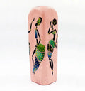 Artistic recycled glass bottle vase featuring a vibrant African Lady hand-painted motif — an elegant, sustainable, and meaningful art gift for any home décor lover.