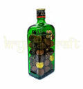 Recycled glass alcohol bottle transformed into canister