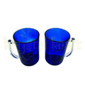 Unique upcycled blue bottle mug designed for cafes, restaurants, bars, and creative beverage serving.
