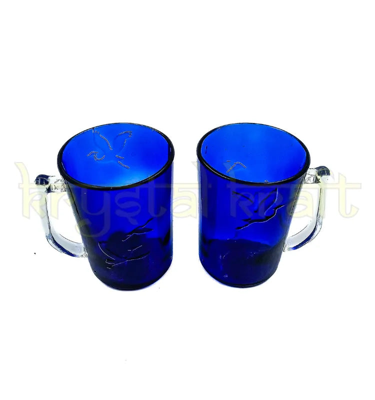 Unique upcycled blue bottle mug designed for cafes, restaurants, bars, and creative beverage serving.