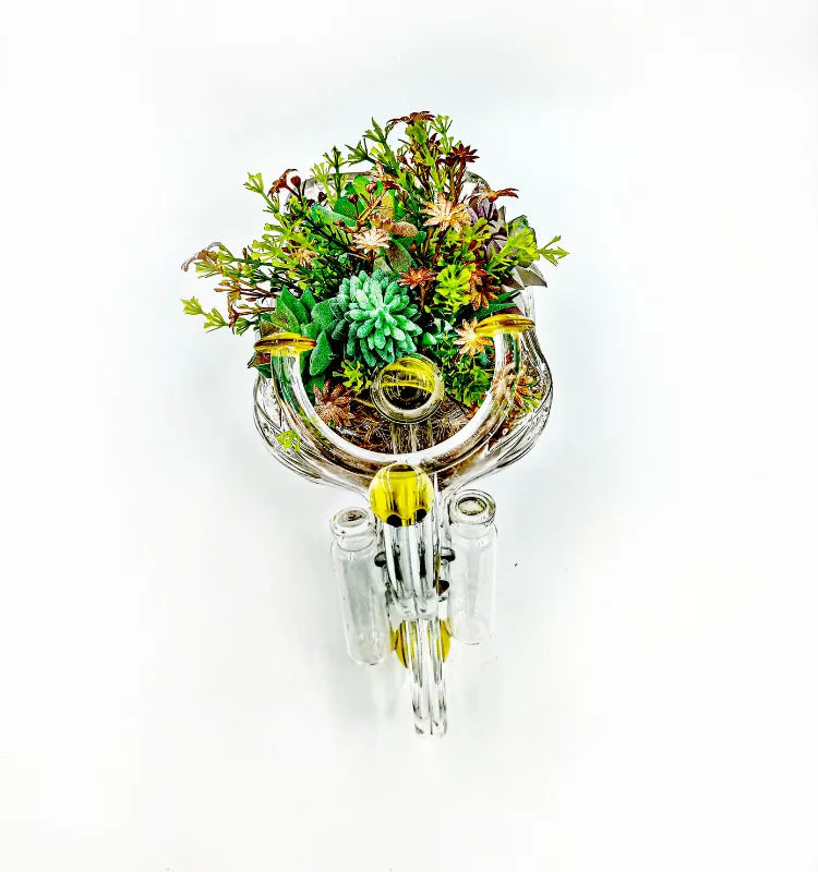 Royal Crown Tricycle Planter handmade from upcycled glass bottles