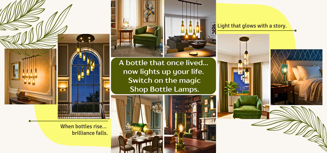 “Handcrafted eco-friendly lighting made from upcycled materials, artistic ambient lamps by Krystal Kraft.”